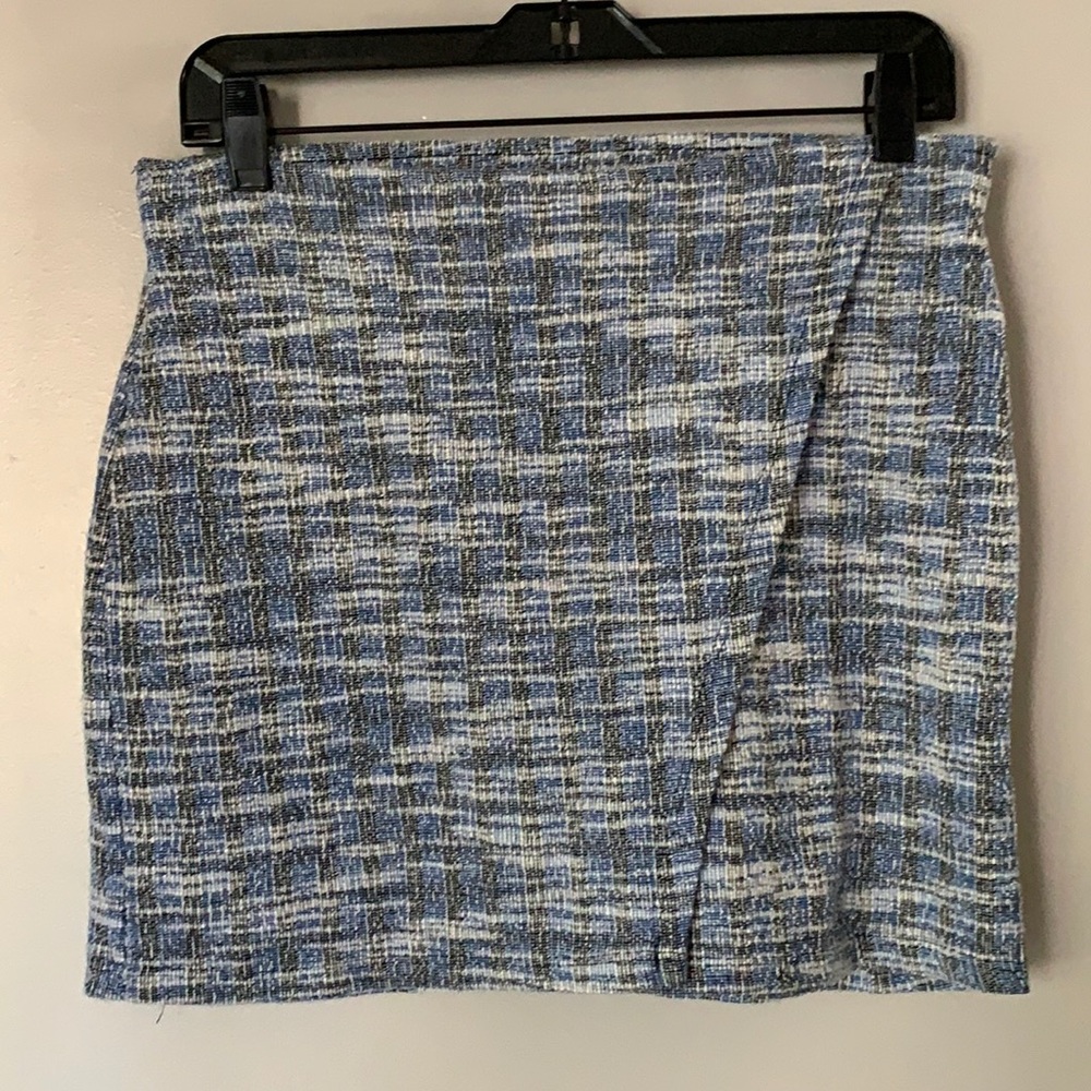 WF Women’s Blue Cross Front Mini Skirt